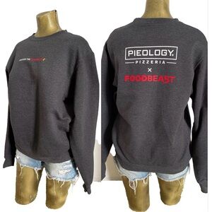 PIEOLOGY Pizzeria X FOODBEAST Unleash the FOODBEAST Gray SWEATSHIRT Size Large